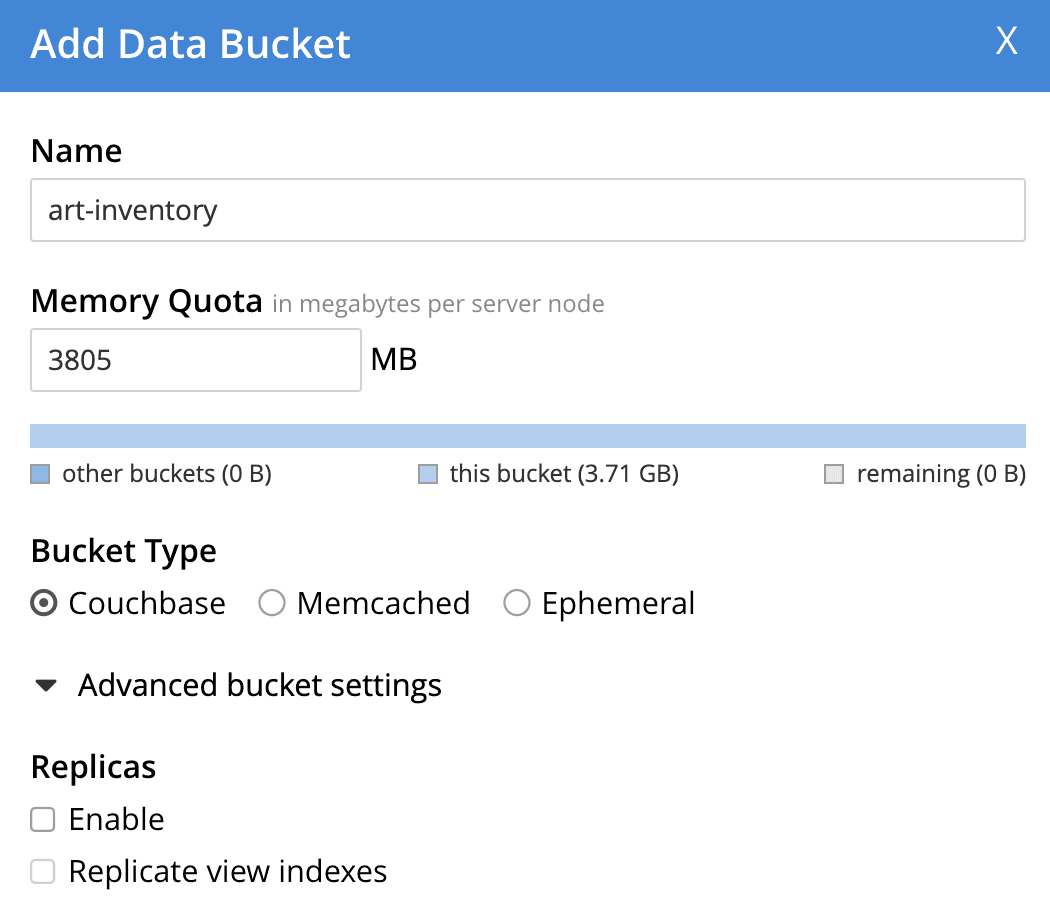 Bucket configuration